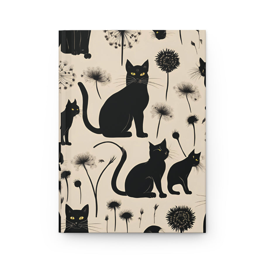 Deluxe Hardcover Journal - Black Cats and Dandelions