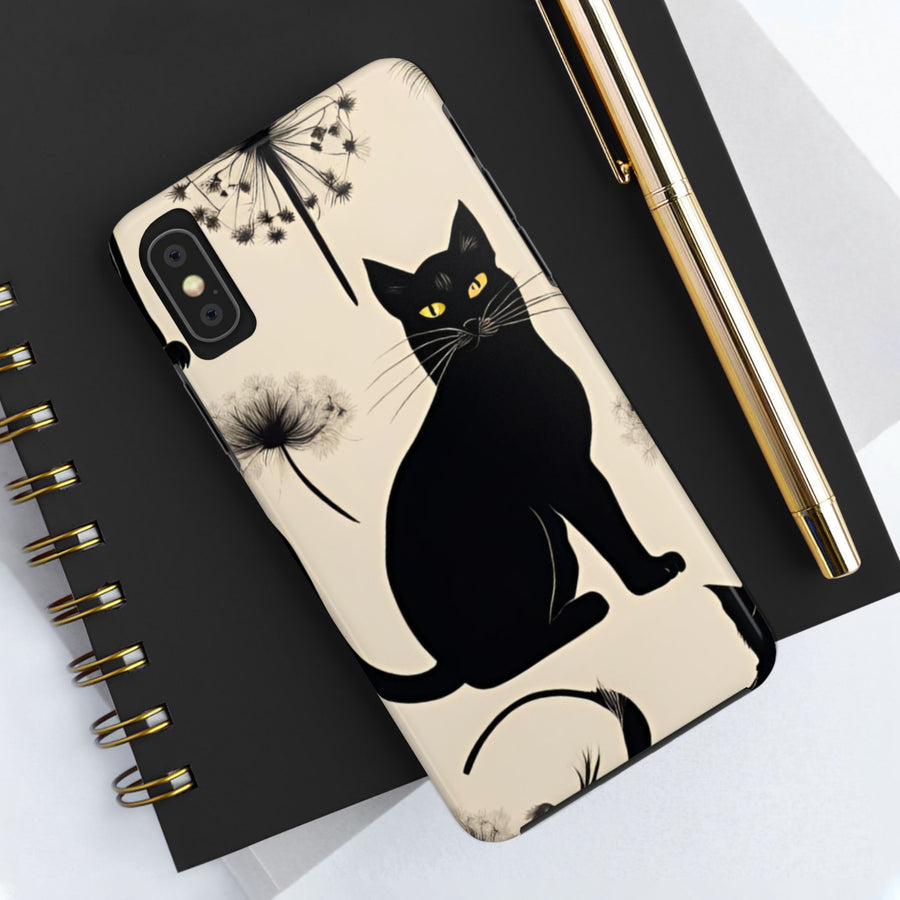 Tough iPhone Case - Black Cats and Dandelions