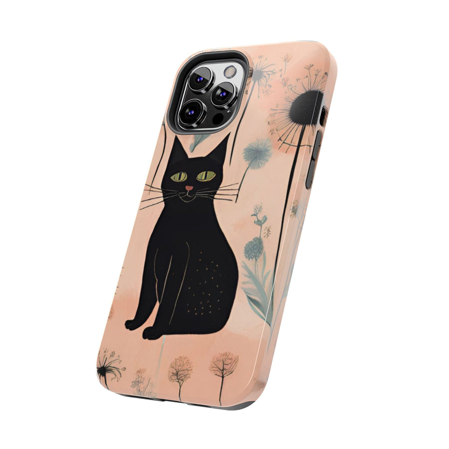 Tough iPhone Case - Black Cats and Dandelions