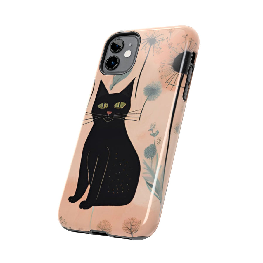 Tough iPhone Case - Black Cats and Dandelions