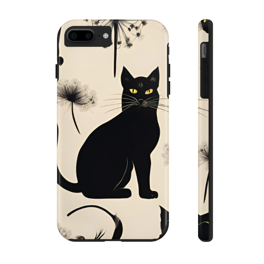 Tough iPhone Case - Black Cats and Dandelions