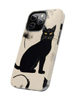 Tough iPhone Case - Black Cats and Dandelions