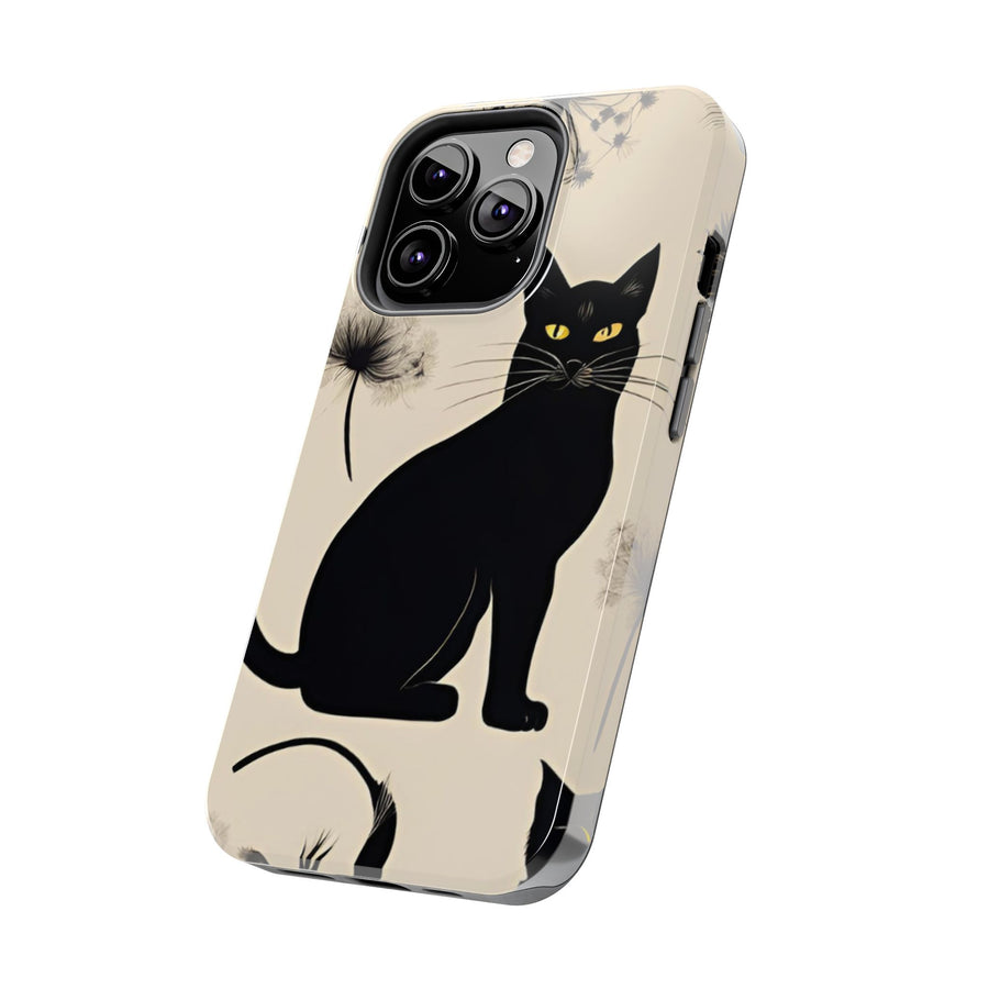 Tough iPhone Case - Black Cats and Dandelions