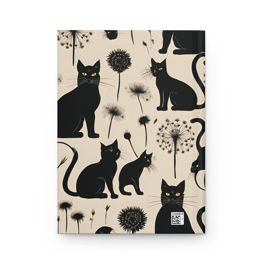 Deluxe Hardcover Journal - Black Cats and Dandelions