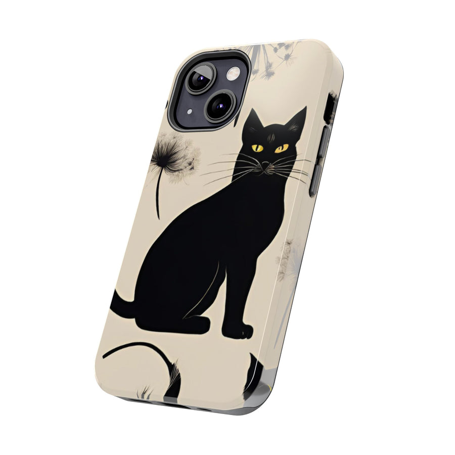 Tough iPhone Case - Black Cats and Dandelions