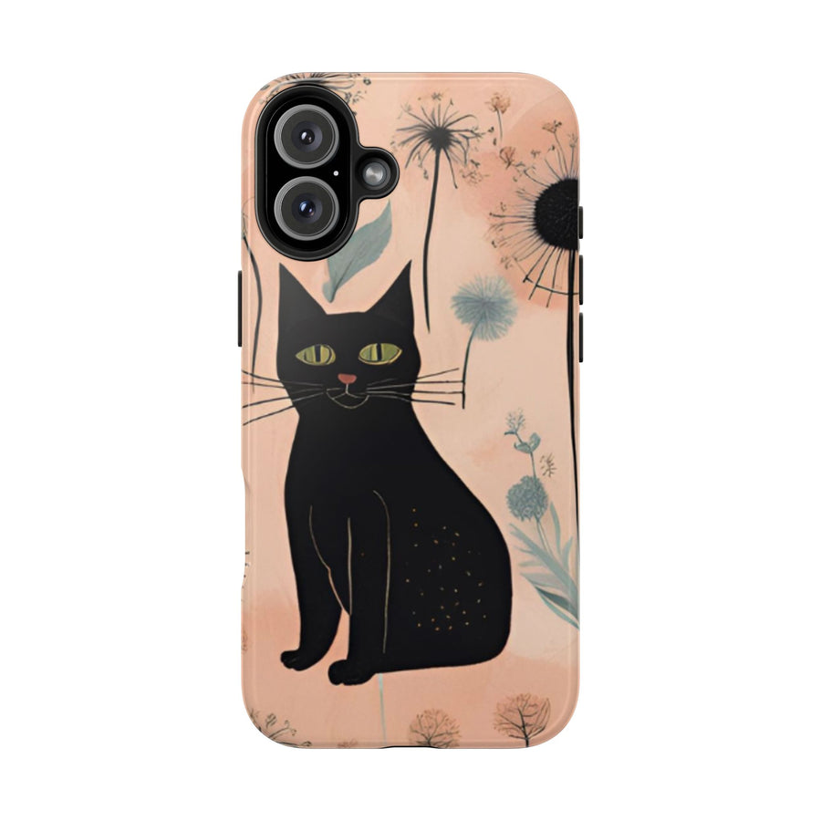 Tough iPhone Case - Black Cats and Dandelions