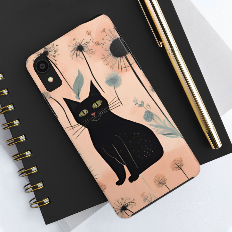 Tough iPhone Case - Black Cats and Dandelions