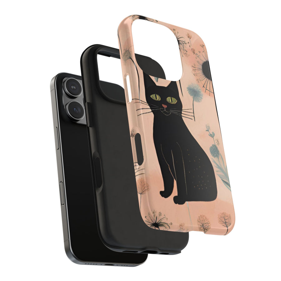 Tough iPhone Case - Black Cats and Dandelions