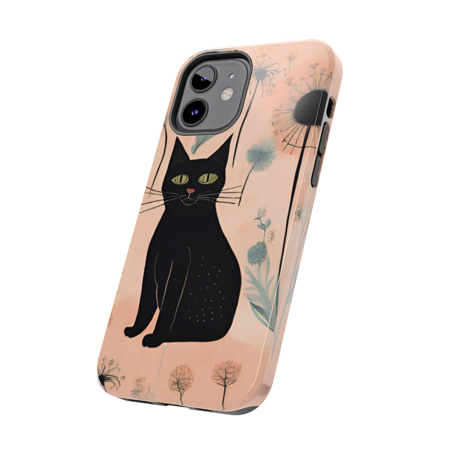 Tough iPhone Case - Black Cats and Dandelions