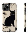 Tough iPhone Case - Black Cats and Dandelions