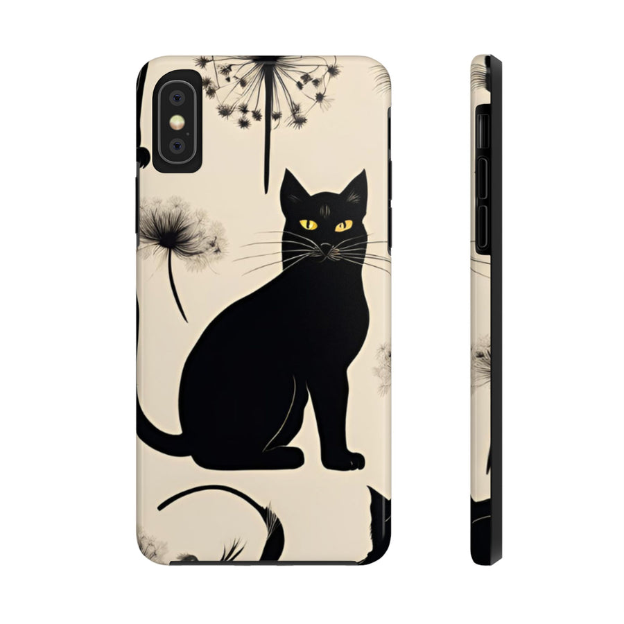 Tough iPhone Case - Black Cats and Dandelions