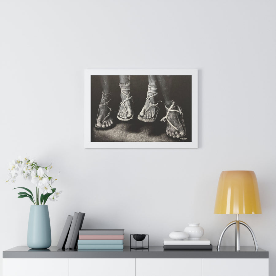 Framed Horizontal Poster - "Pies Raramuris" (Raramuri Feet)