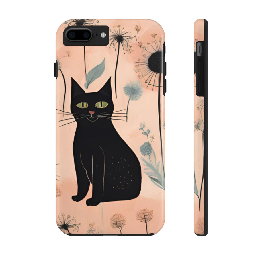 Tough iPhone Case - Black Cats and Dandelions