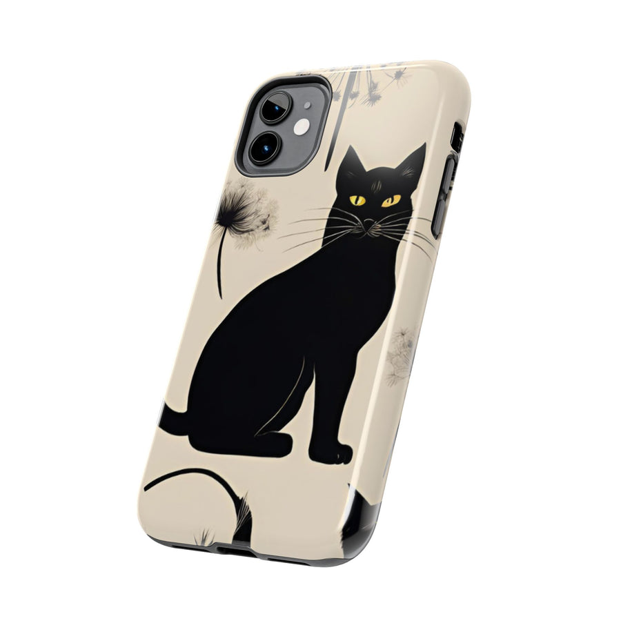 Tough iPhone Case - Black Cats and Dandelions