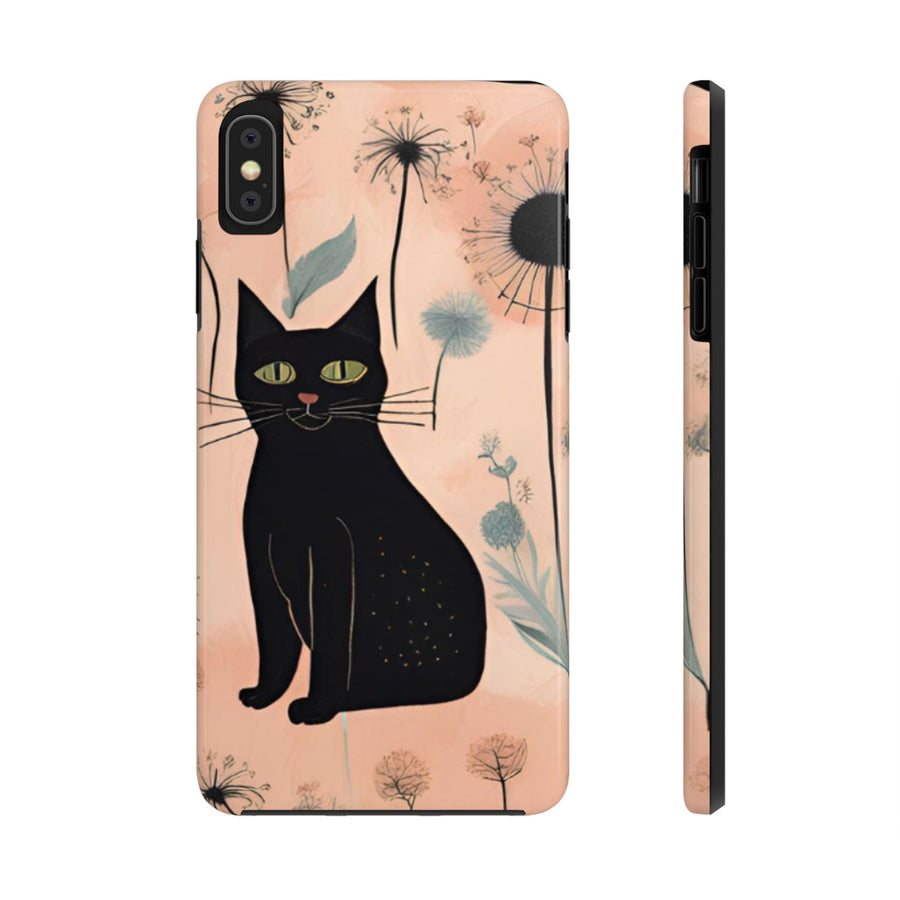 Tough iPhone Case - Black Cats and Dandelions