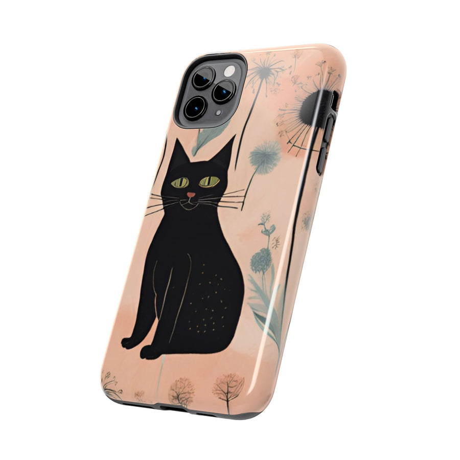 Tough iPhone Case - Black Cats and Dandelions