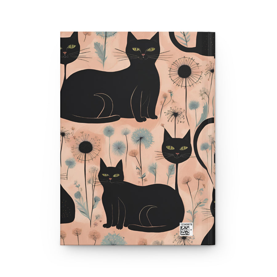 Deluxe Hardcover Journal - Black Cats and Dandelions