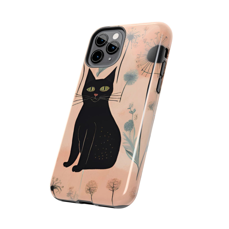 Tough iPhone Case - Black Cats and Dandelions