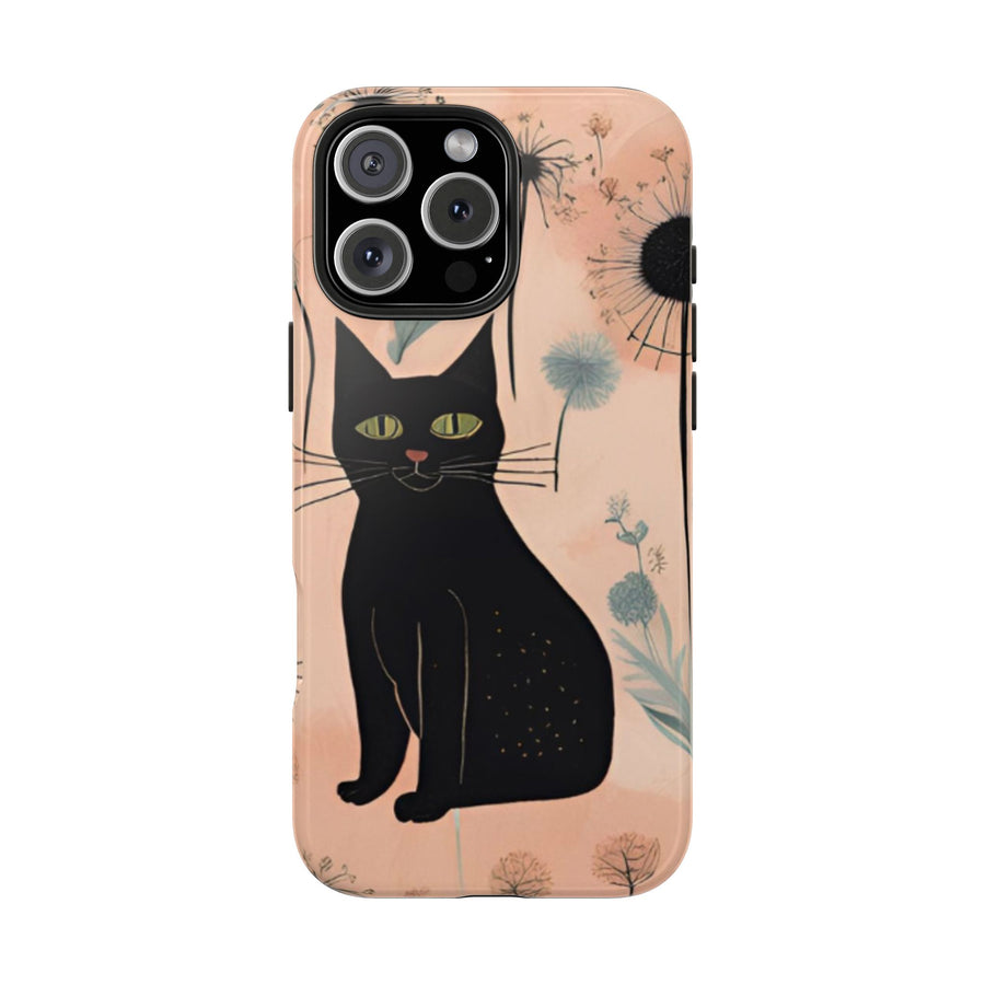 Tough iPhone Case - Black Cats and Dandelions