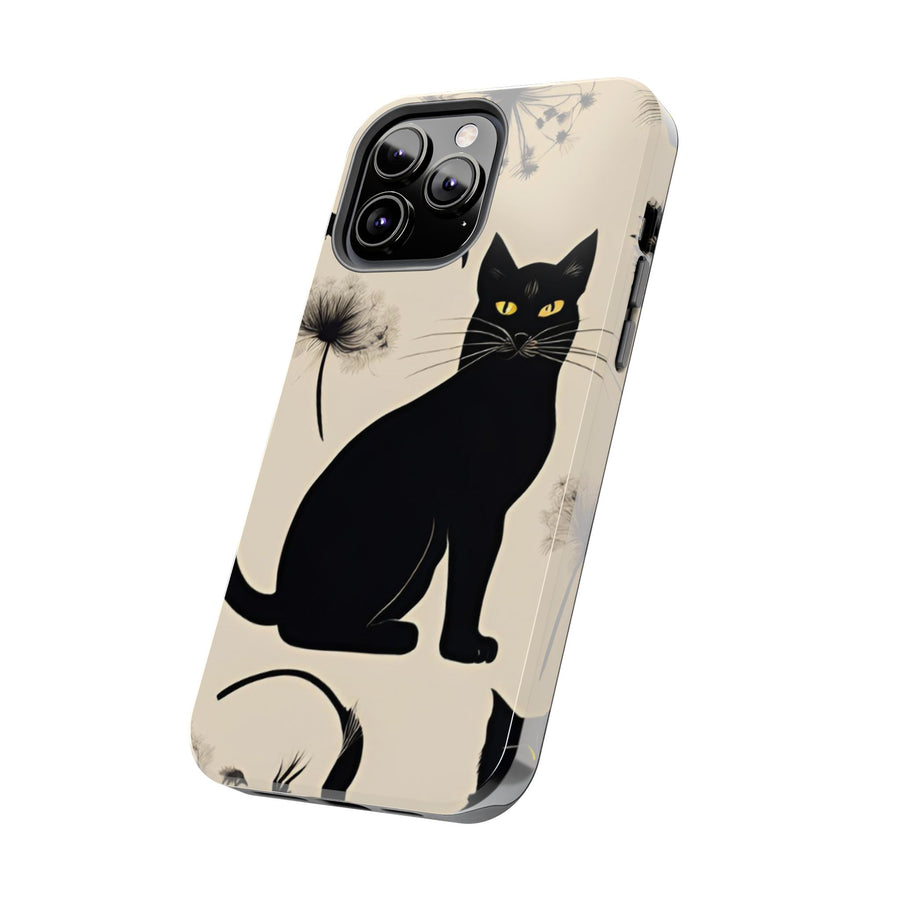 Tough iPhone Case - Black Cats and Dandelions