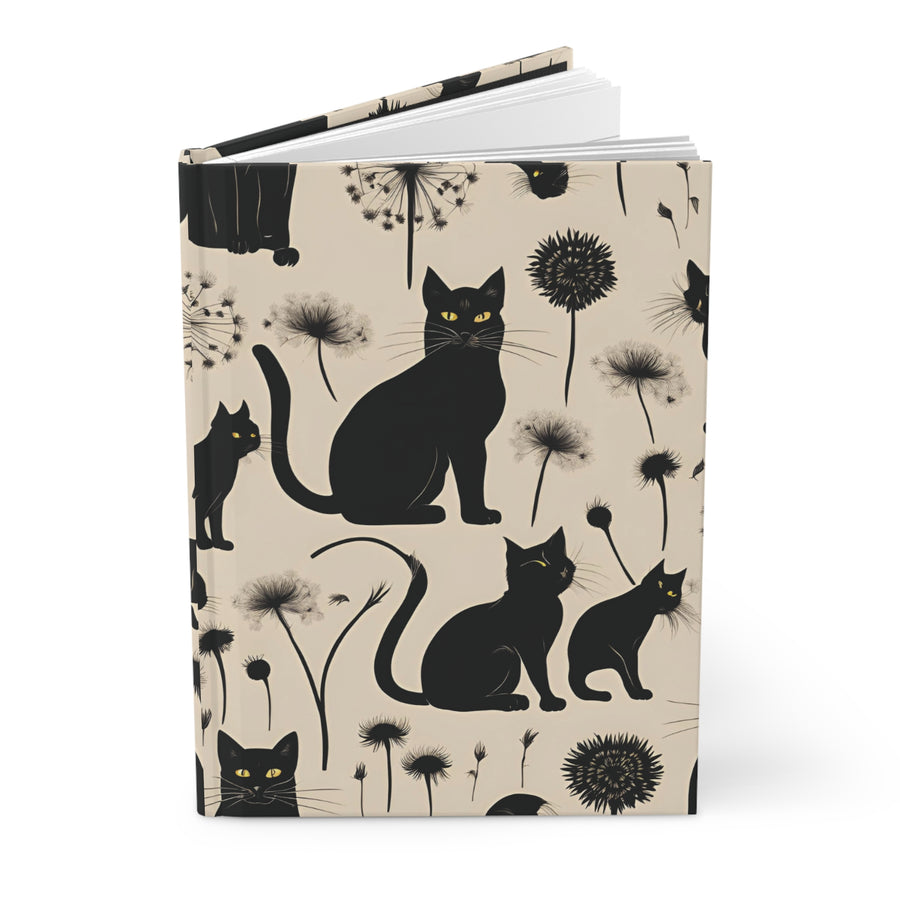 Deluxe Hardcover Journal - Black Cats and Dandelions