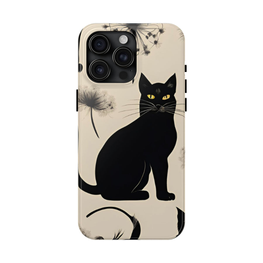 Tough iPhone Case - Black Cats and Dandelions