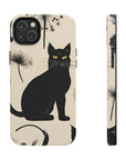 Tough iPhone Case - Black Cats and Dandelions