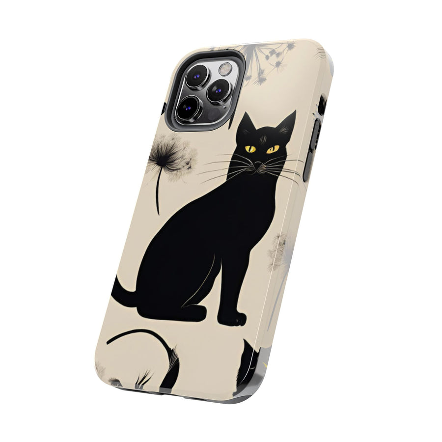 Tough iPhone Case - Black Cats and Dandelions