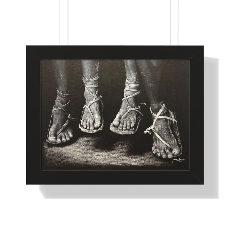 Framed Horizontal Poster - "Pies Raramuris" (Raramuri Feet)