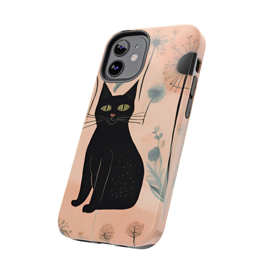 Tough iPhone Case - Black Cats and Dandelions