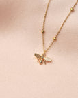 Bee Pendant Necklace with Ball Chain