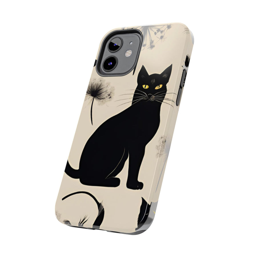 Tough iPhone Case - Black Cats and Dandelions