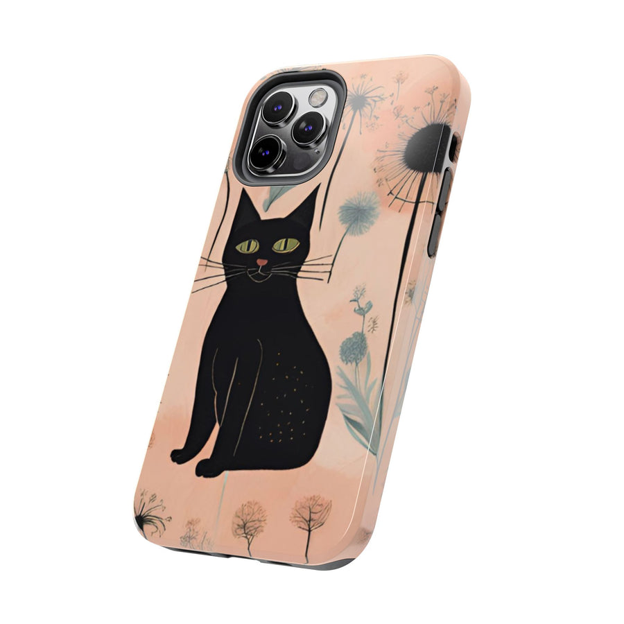 Tough iPhone Case - Black Cats and Dandelions