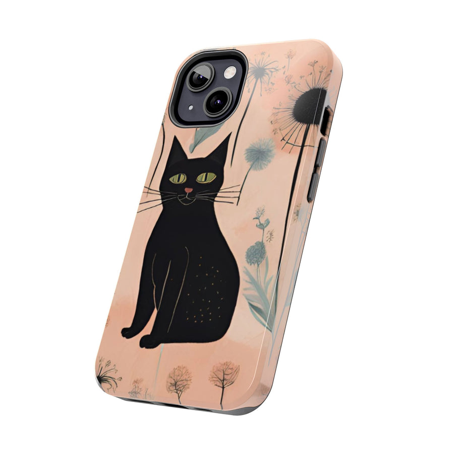 Tough iPhone Case - Black Cats and Dandelions