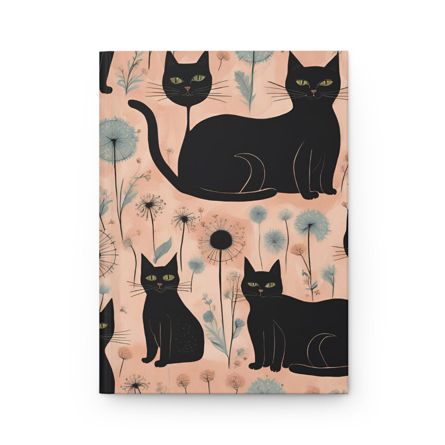 Deluxe Hardcover Journal - Black Cats and Dandelions