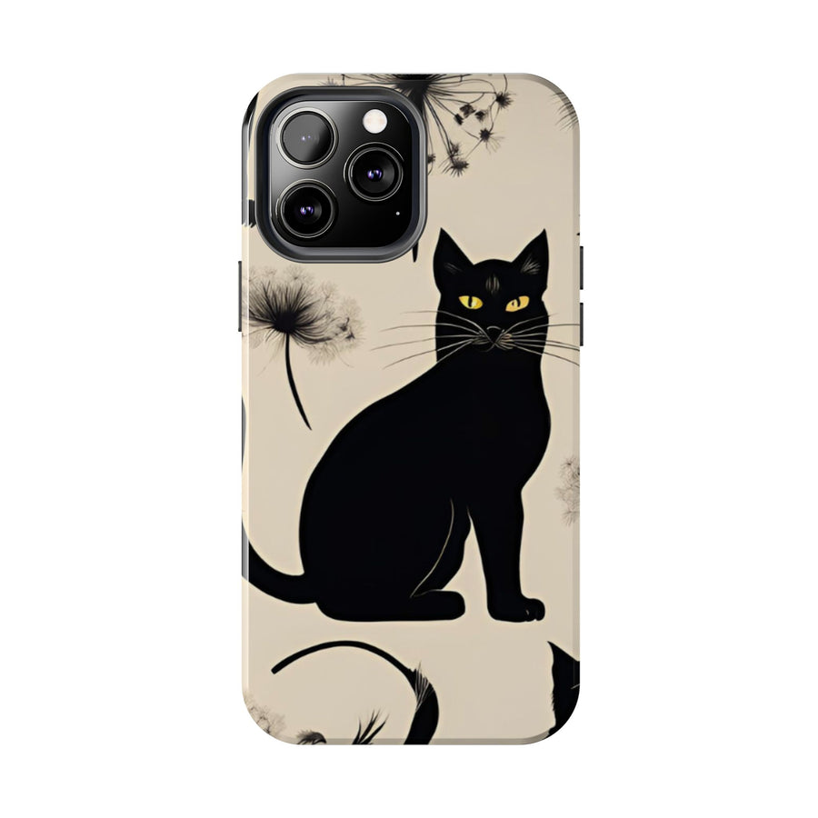 Tough iPhone Case - Black Cats and Dandelions