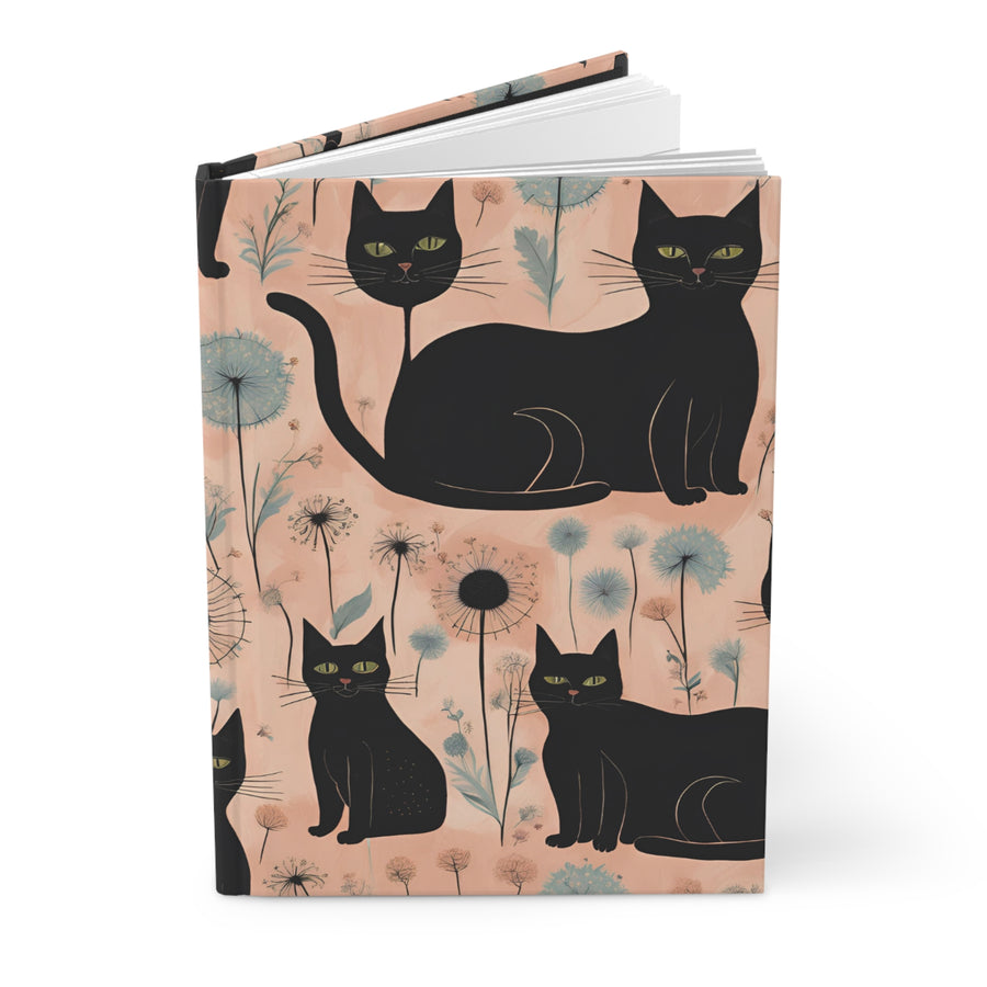 Deluxe Hardcover Journal - Black Cats and Dandelions