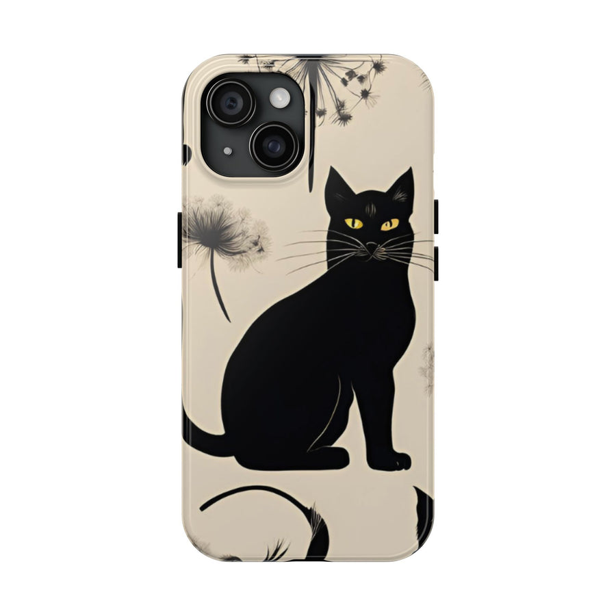 Tough iPhone Case - Black Cats and Dandelions