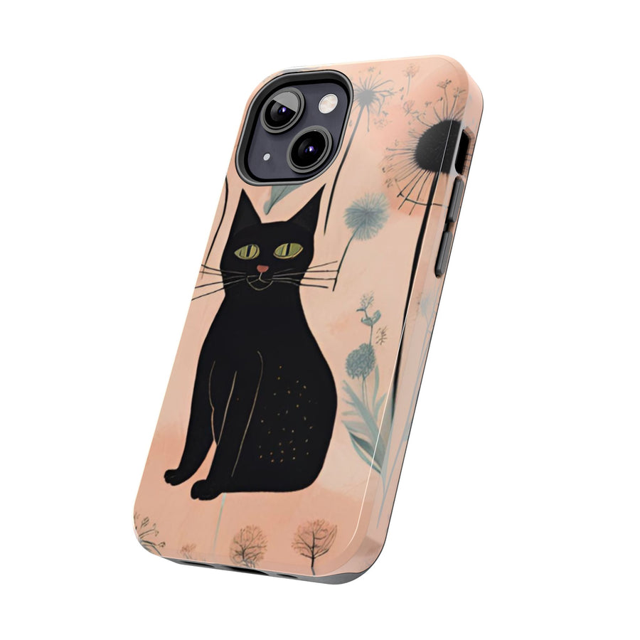 Tough iPhone Case - Black Cats and Dandelions