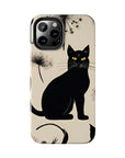 Tough iPhone Case - Black Cats and Dandelions