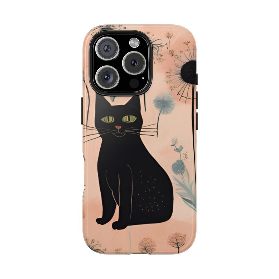 Tough iPhone Case - Black Cats and Dandelions