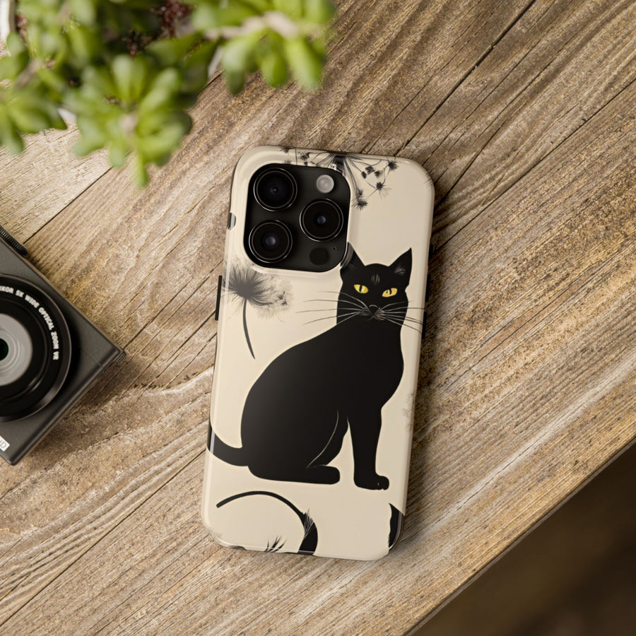 Tough iPhone Case - Black Cats and Dandelions