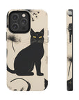 Tough iPhone Case - Black Cats and Dandelions