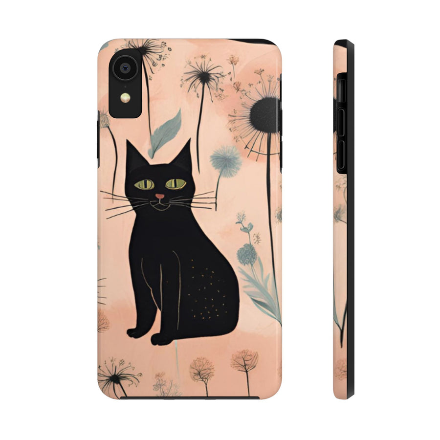 Tough iPhone Case - Black Cats and Dandelions