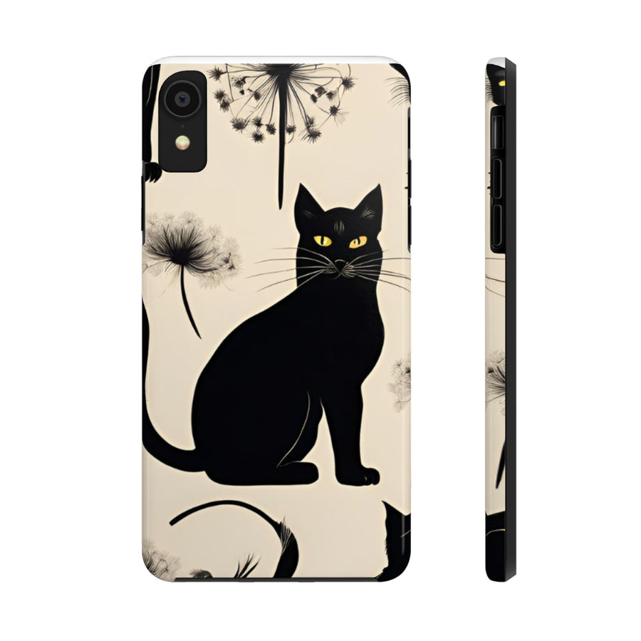 Tough iPhone Case - Black Cats and Dandelions