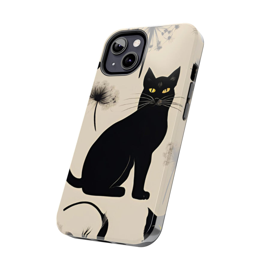 Tough iPhone Case - Black Cats and Dandelions