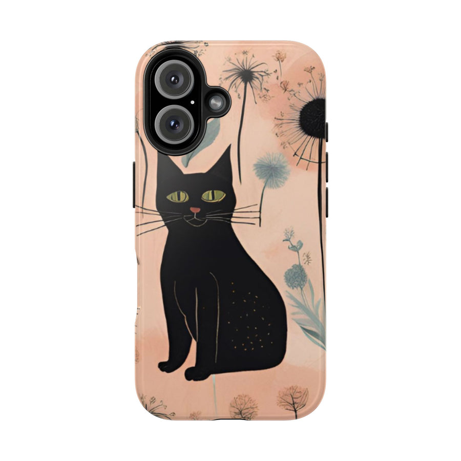 Tough iPhone Case - Black Cats and Dandelions