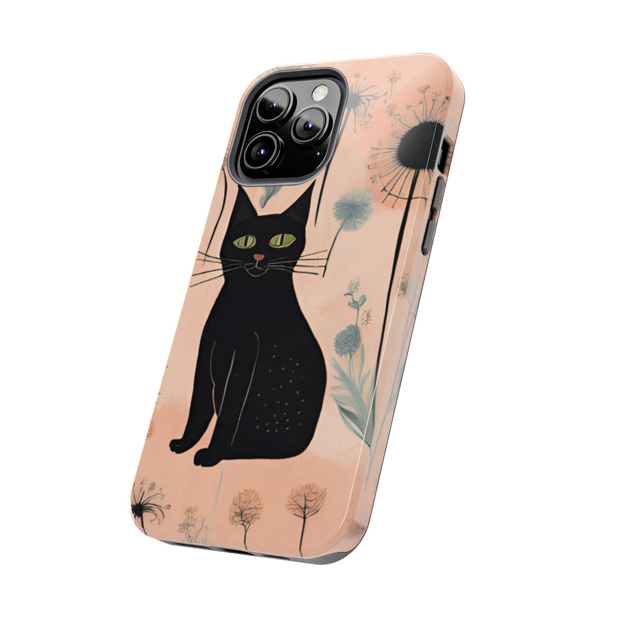 Tough iPhone Case - Black Cats and Dandelions