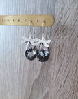 Rhodium Plated Dragonfly and Black Diamond Crystal Earrings