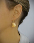 18K Gold Plated Seashell Earrings with Crystals